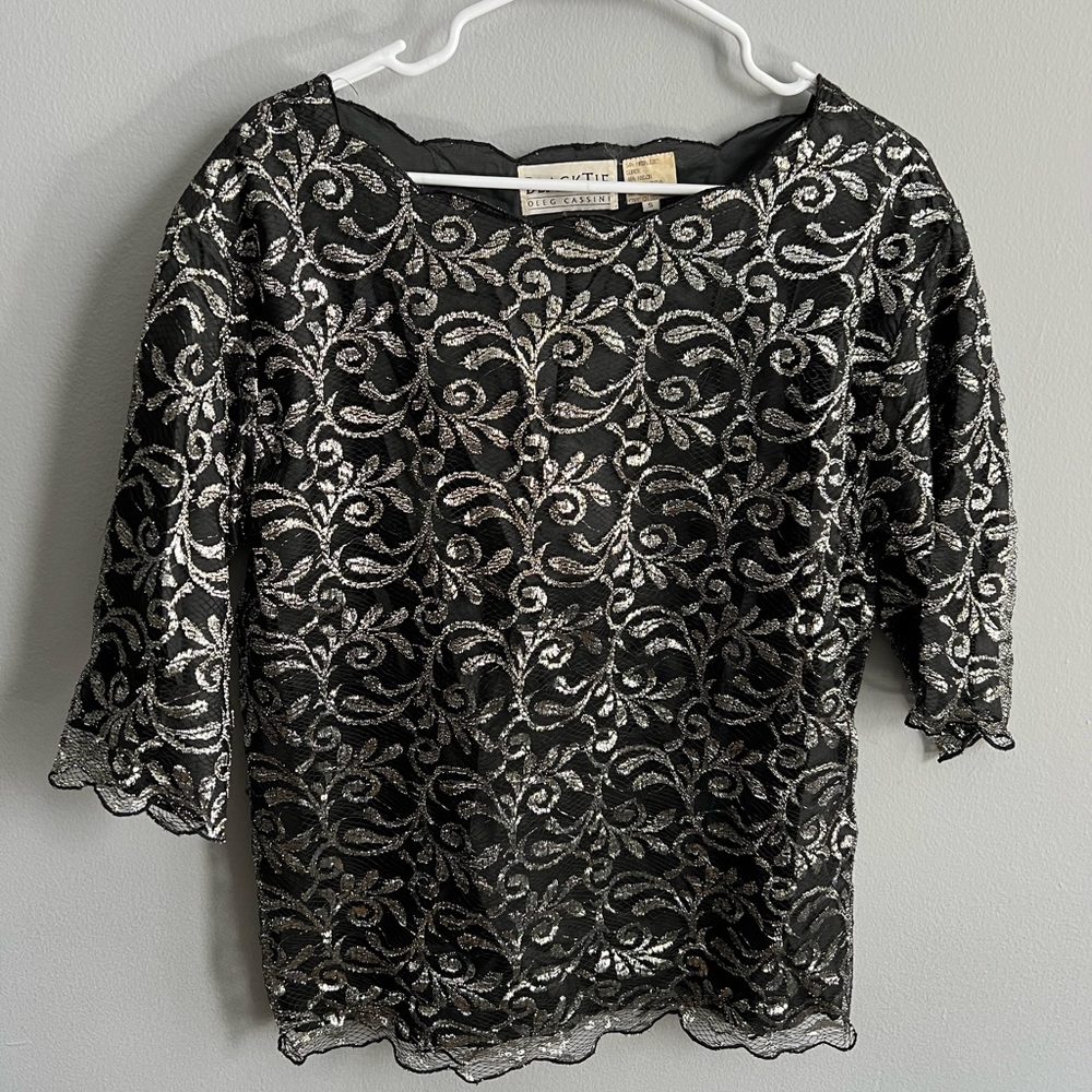 Black and silver blouse
